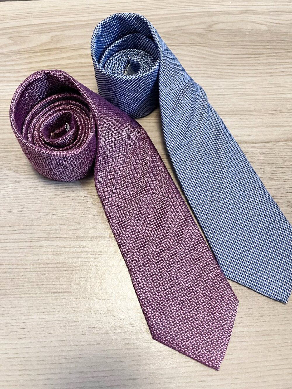 Eton Men's 100% Silk Tie Lot of 2 Pink Blue Made in Italy England Luxury NWT